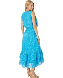 Платье Lilly Pulitzer Valeri Midi Dress, цвет Cumulus Blue Viscose Metallic Clip Dobby