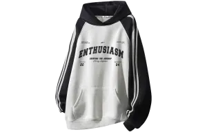 Худи Unisex из коллекции Huichao Riding The Wind WARRIOR, черный белый серый[thickened and fleece-lined]