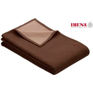 Плед для дома Cotton Pur в модных цветах Ibena, Kakao/taupe