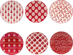 Certified International Peppermint Candy 15 см закусочные тарелки, набор 6 штук, ассорти дизайнов, мультиколор