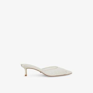 Мюли Dune Cuddling на каблуке сетчатые с декором, синий