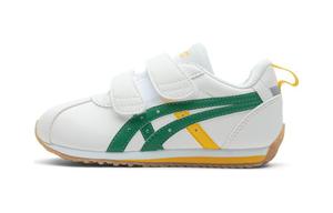 Cotla низкие детские повседневные кроссовки white green для детей 3-7 лет ASICS, белый зеленый