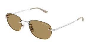 Мужские солнцезащитные очки MB0303S MONTBLANC, серебряный