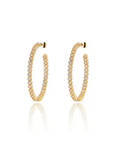 Серьги-Кольца с кристаллами Hollywood Sensation, gold