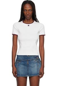 Courrèges Белая контрастная футболка с фирменным рисунком