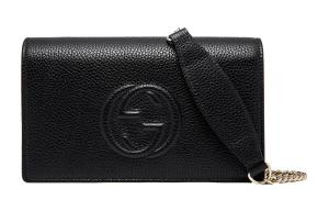 Кожаный кошелёк Soho, Чёрная женская сумка через плечо, Сумка кроссбоди GUCCI