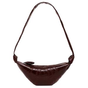 Хлопковая сумка-круассан через плечо маленький размер унисекс шоколад Lemaire