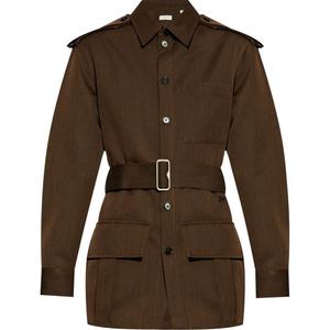 Приталенная рубашка с поясом на пуговицах Burberry, коричневый