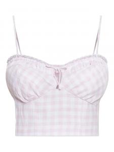 Топ LoveShackFancy Amorana в клетку гингем, розовый