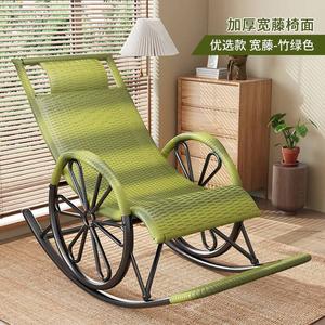 Fantasy Кресло-качалка из ротанга, модель deluxe, двойные колеса, широкое, цвет bamboo green