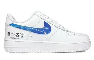Кроссовки Nike Air Force 1 Skateboard Shoes Women's Low-Top White Blue