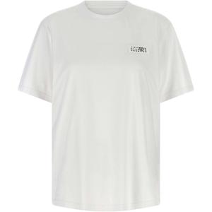 Футболка с логотипом и деталями Mm6 Maison Margiela, белый