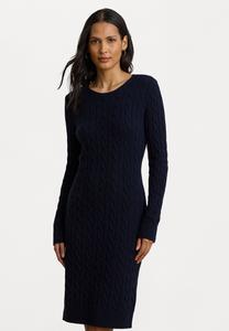 Платье Lauren Ralph Lauren CABLE-KNIT WOOL-CASHMERE SWEATER DRESS, Lauren Navy/Dark Blue