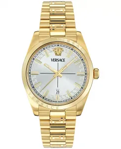 Мужские наручные часы Swiss Millenyium с позолотой и браслетом, 40 мм Versace