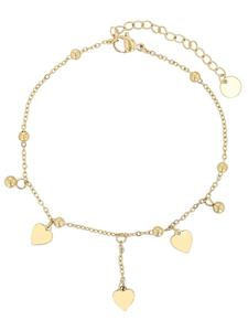 Adeliás Женский браслет на лодыжку - сердечко из нержавеющей стали серебристого цвета