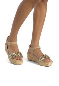 Босоножки на танкетке CIERRE CON HEBILLA - Espadrilles Alma en Pena, светло-коричневый