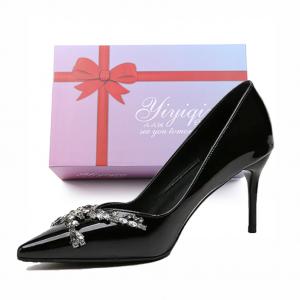 Туфли Slim Heel High Heels 8cm Women's Gift Box Set Take the Qin, Black 8Cm