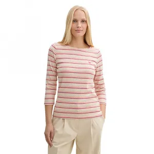 Футболка Tom Tailor Striped 3/4 sleeve, разноцветный
