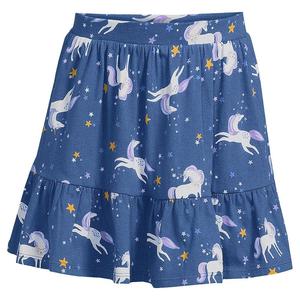 Многоярусная юбка Lands' End для девочек 2–20 лет, цвет Blue Unicorn Stars