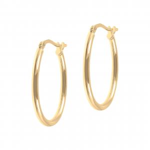 Autentica - полированные овальные серьги-кольца диаметром 1 дюйм Autentica, желтый