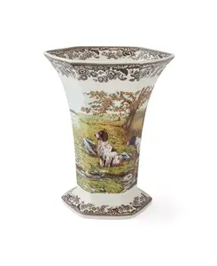 Шестиугольная ваза Woodland 10,6 дюйма Spode, brown
