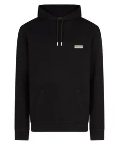 Худи с декоративной накладкой и полированными деталями. Mallet London, черный