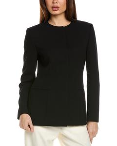 Lafayette 148 New York Безворотниковый блейзер из шерсти, черный