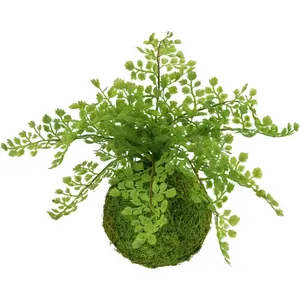 И.ГЕ.А. Искусственное растение «Куст папоротника на моховом комке», искусственное растение лесной папоротник I.Ge.A., зеленый