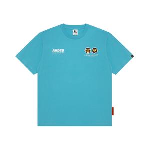 Футболка из хлопка с аппликацией логотипа A Bathing APE Aape, синий