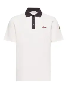 Поло на пуговицах Moncler, белый