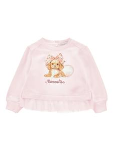 Monnalisa толстовка с оборками, розовый