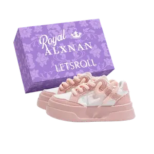 Alxnan Женские скейтерские кеды лоу топ розовые с коробкой, цвет Pink+Box