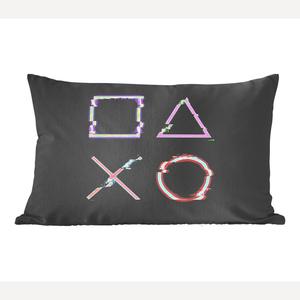 Декоративная подушка MuchoWow, диванная подушка для гостиной, декоративная подушка 50x30 см, игровая - контроллер - LED - чехлы на диванные подушки - без наполнителя