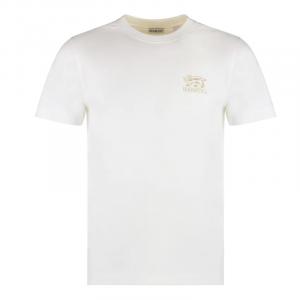 Футболка с вышитым логотипом Burberry, слоновая кость