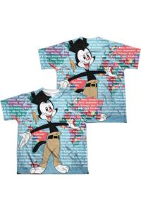 Футболка с коротким рукавом для детей Animaniacs Yakko World (принт спереди и сзади) Gildan, белый