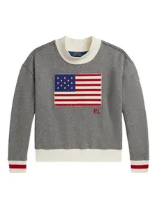 Толстовка с вышивкой POLO RALPH LAUREN KIDS, серый