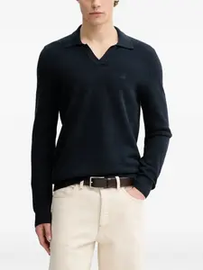 Футболка с длинными рукавами и V-образным вырезом Marc O'Polo, синий
