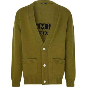 BALMAIN Трикотажный свитер мужской зеленый