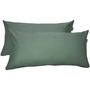 Наволочка Ella Premium, набор наволочек из тончайшего хлопкового сатина, 40x80 см Сделано в Green Schiesser, темно-зеленый