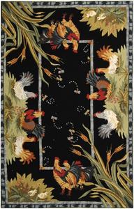 Ковер SAFAVIEH, 161 x 252 см, Chelsea Collection, Black, ручной работы в стиле French Country из шерсти, идеально подходит для помещений с высокой проходимостью в гостиной, спальне (HK56B)