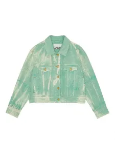 Куртка с кристаллами GANNI, зеленый