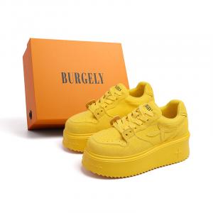 BURGELY Легкие низкие женские кроссовки для скейтбординга, желтые
