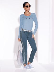 Свитер с длинными рукавами светло-голубого цвета creation L