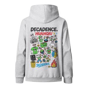 Толстовка Unisex Hooded Moderate Heavyweight HUANQIU, белый heather серый