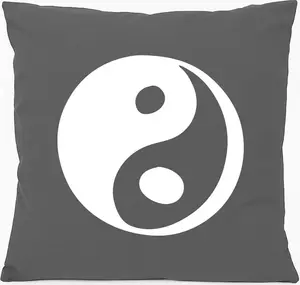 Подушка для дивана Huuraa, даосский подарок Инь и Ян, 40x40 см, с наполнителем из серо-стального хлопка, сувенир Инь и Ян Hellweg Druckerei