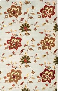 SAFAVIEH Jardin коллекция ковер 153 x 244 см - , Light Blue & Multi, ручной работы цветочный шерстяной, идеально для помещений с высокой проходимостью в гостиной, спальне (JAR811C)