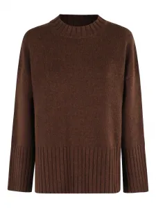Свитер с круглым вырезом из ребристой ткани Barbour, коричневый