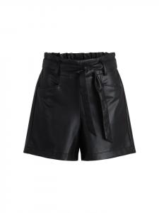 Zero Шорты из искусственной кожи с поясом в цвете «Черная красавица»