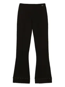 Расклешенные брюки со стразами TWINSET, черный