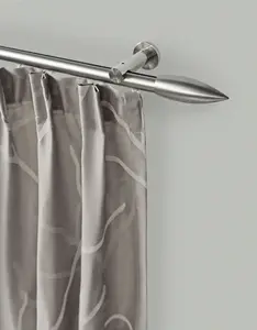 Карниз для штор GARESA "CARTOUCHE", 1 направляющая, желаемая длина, комплект для штор, легкий настенный монтаж, выдвижной, имитация нержавеющей стали 160 см, цвет edelstahlfarben